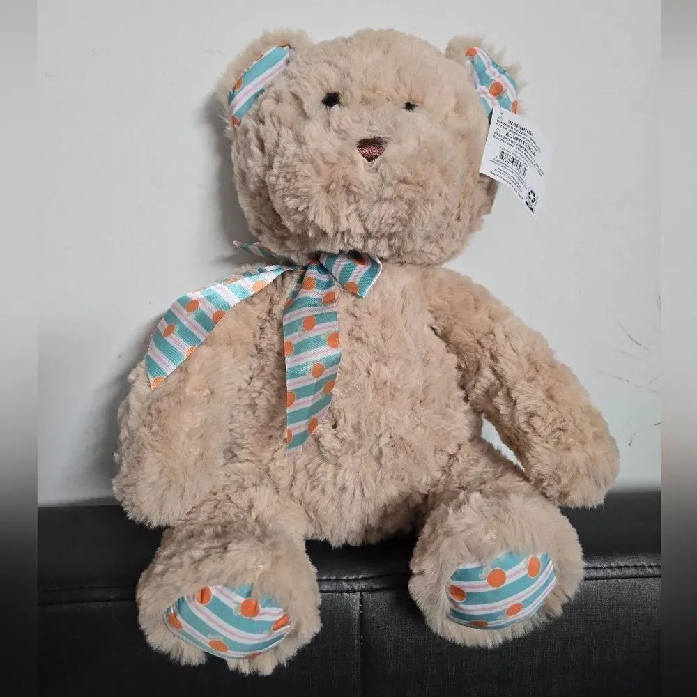 Nwt Soft Brown Sherpa Bear Plush Premium Fabric Stuffed, Way To Celebrate, 13"